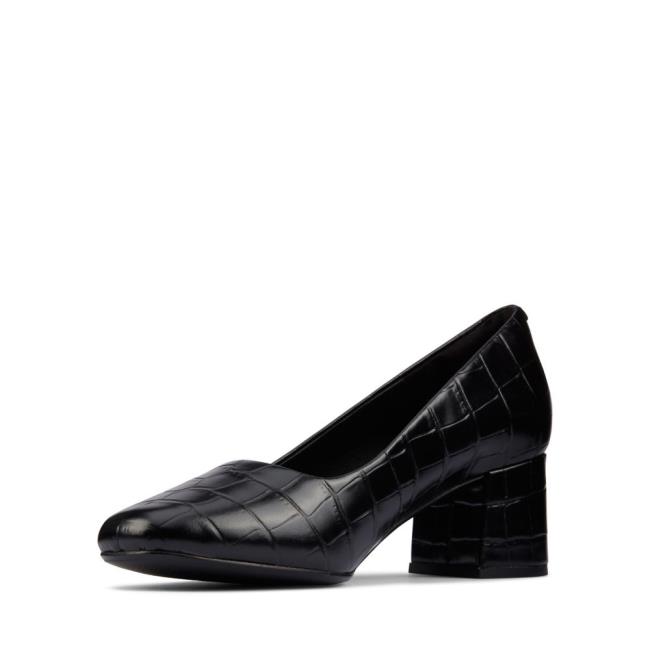 Czarne Buty Damskie Clarks Sheer55 Court Czarne | CLK671ASQ