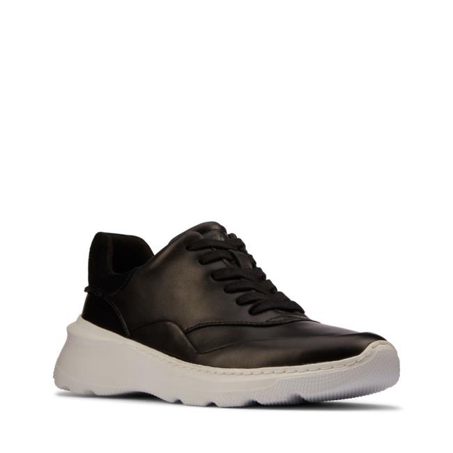 Czarne Buty Damskie Clarks Sprint Lite Koronkowe Czarne | CLK941HVJ