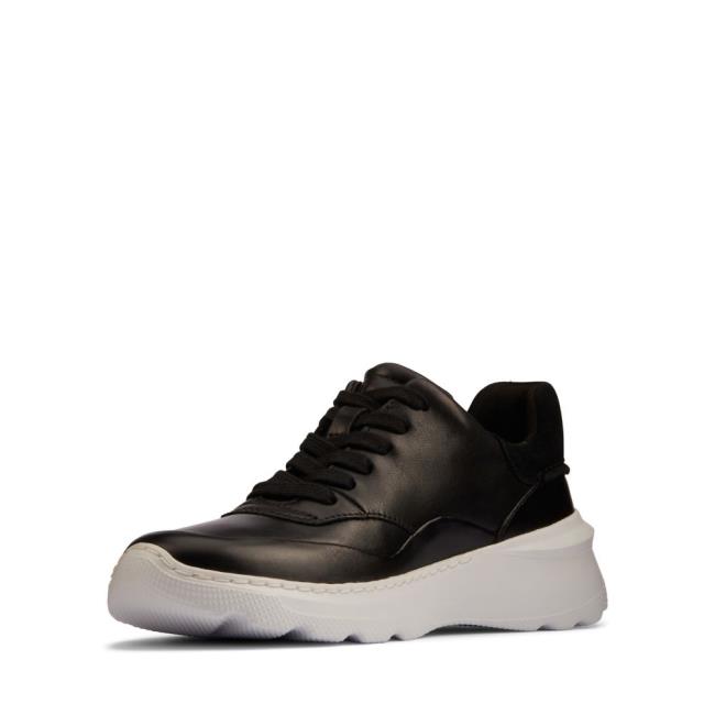 Czarne Buty Damskie Clarks Sprint Lite Koronkowe Czarne | CLK941HVJ