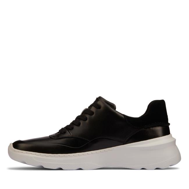 Czarne Buty Damskie Clarks Sprint Lite Koronkowe Czarne | CLK941HVJ