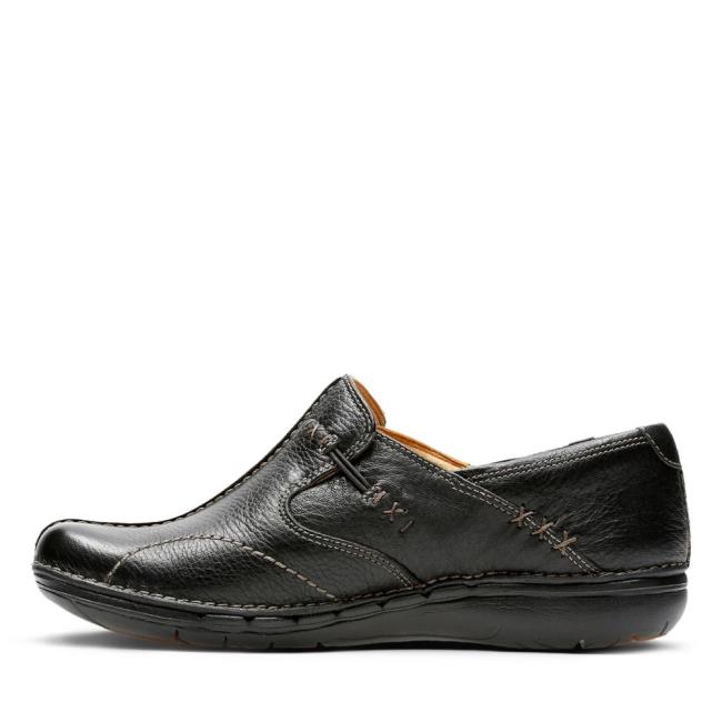 Czarne Buty Damskie Clarks Un Loop Czarne | CLK213PYJ