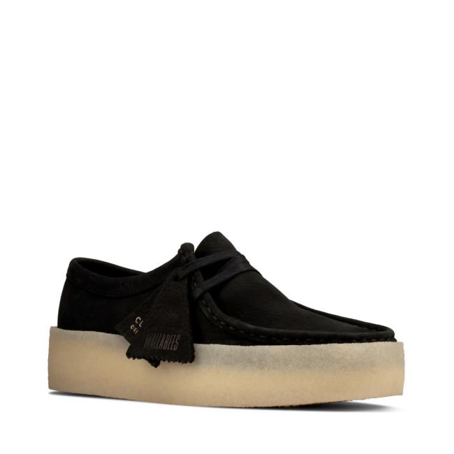 Czarne Buty Damskie Clarks Wallabee Cup Czarne | CLK574TBH