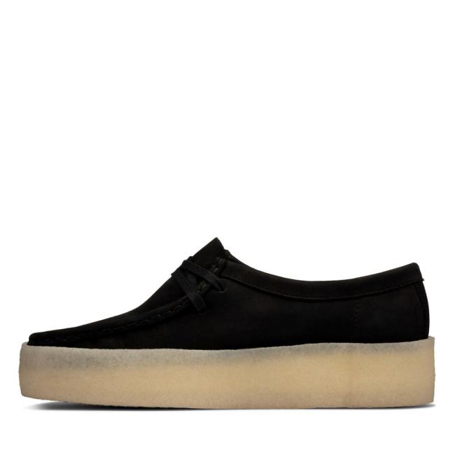 Czarne Buty Damskie Clarks Wallabee Cup Czarne | CLK574TBH