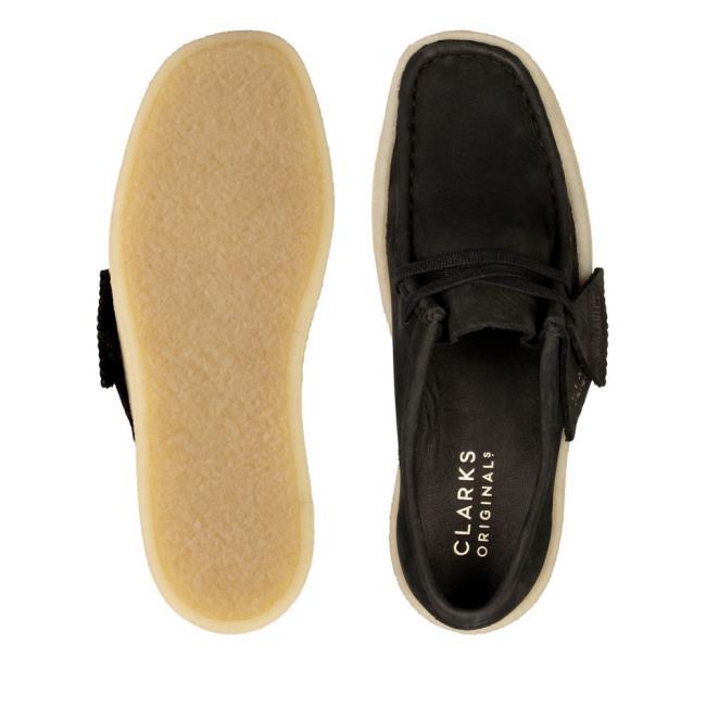 Czarne Buty Damskie Clarks Wallabee Cup Czarne | CLK574TBH