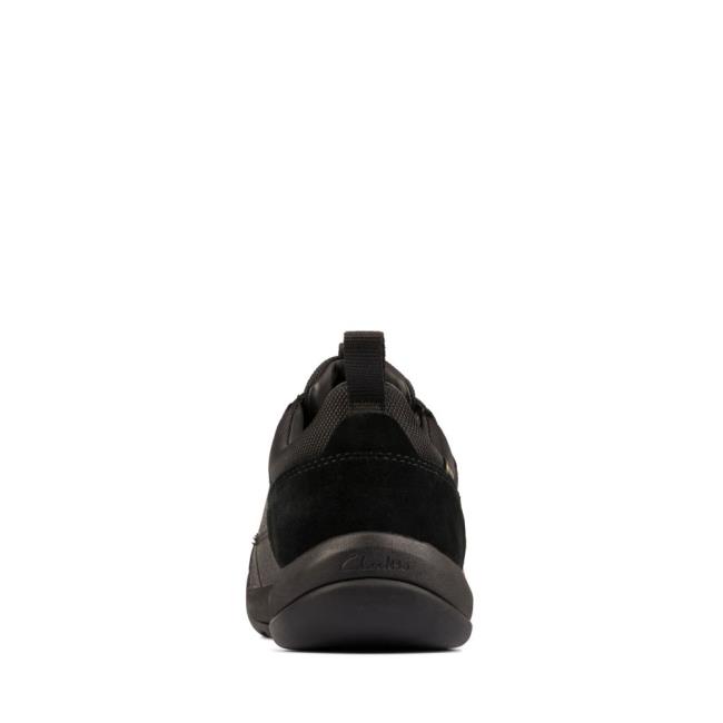 Czarne Buty Męskie Clarks Ashcombe Lo GORE-TEX Czarne | CLK381TPK