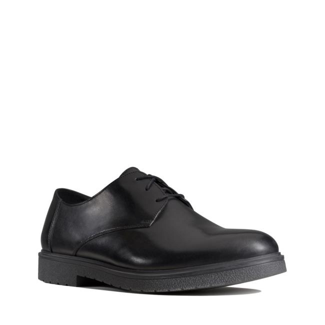 Czarne Buty Męskie Clarks Ashcroft Plain Czarne | CLK385EXG