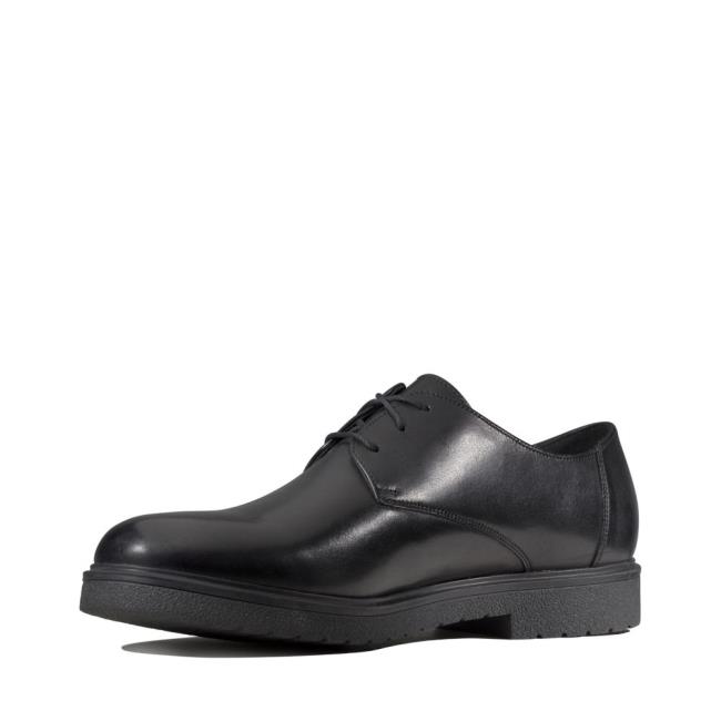 Czarne Buty Męskie Clarks Ashcroft Plain Czarne | CLK385EXG