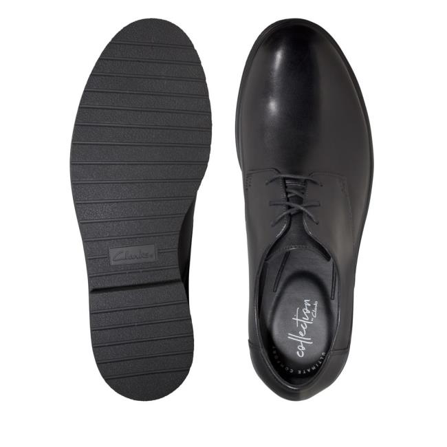 Czarne Buty Męskie Clarks Ashcroft Plain Czarne | CLK385EXG