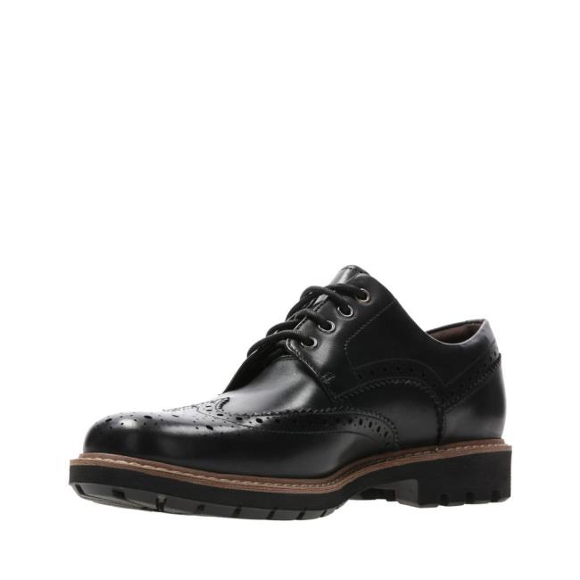 Czarne Buty Męskie Clarks Batcombe Wing Czarne | CLK906WHD