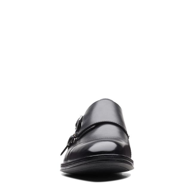 Czarne Buty Męskie Clarks Citi Stride Monk Czarne | CLK742FSE