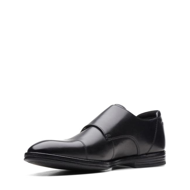 Czarne Buty Męskie Clarks Citi Stride Monk Czarne | CLK742FSE