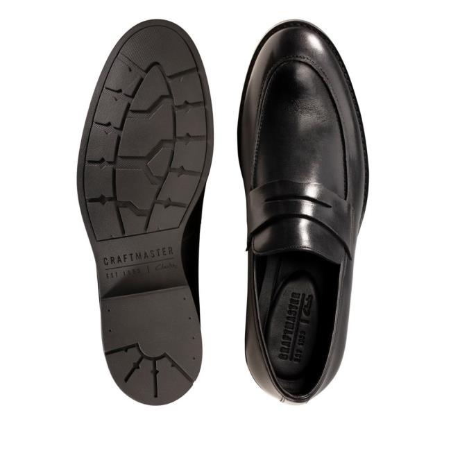 Czarne Buty Męskie Clarks Ronnie Step Czarne | CLK360WNX