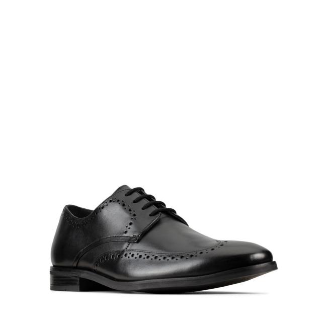 Czarne Buty Męskie Clarks Stanford Limit Czarne | CLK026UMF