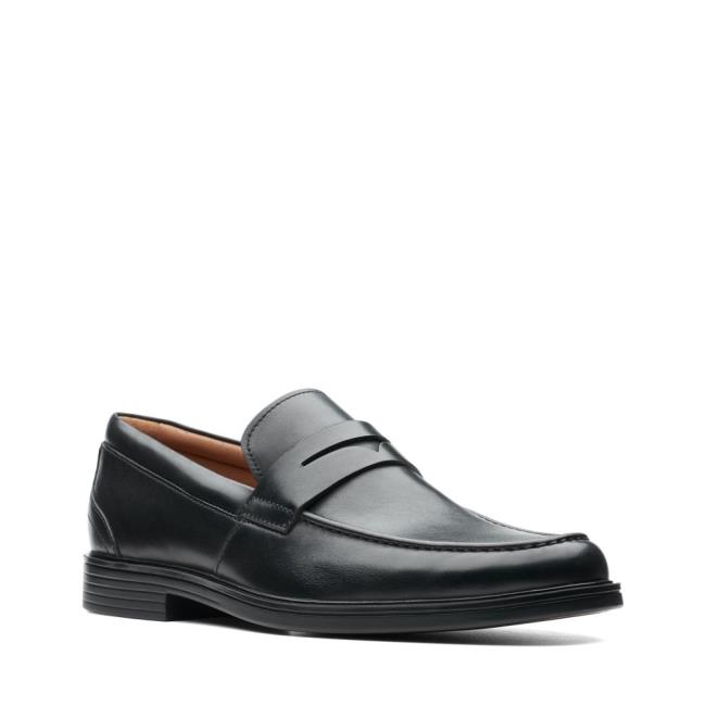 Czarne Buty Męskie Clarks Un Aldric Step Czarne | CLK820AWZ