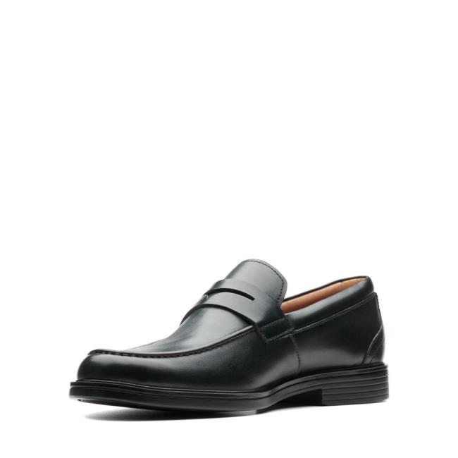 Czarne Buty Męskie Clarks Un Aldric Step Czarne | CLK820AWZ