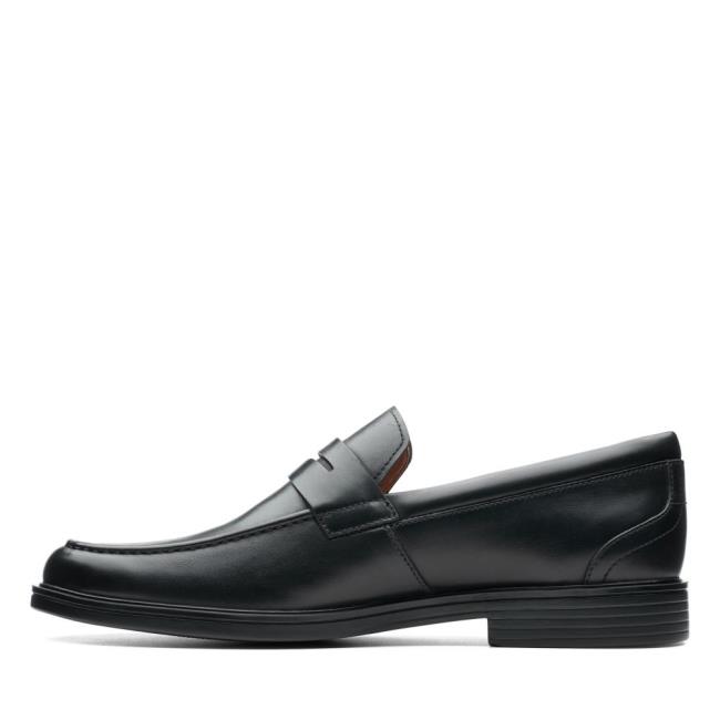 Czarne Buty Męskie Clarks Un Aldric Step Czarne | CLK820AWZ