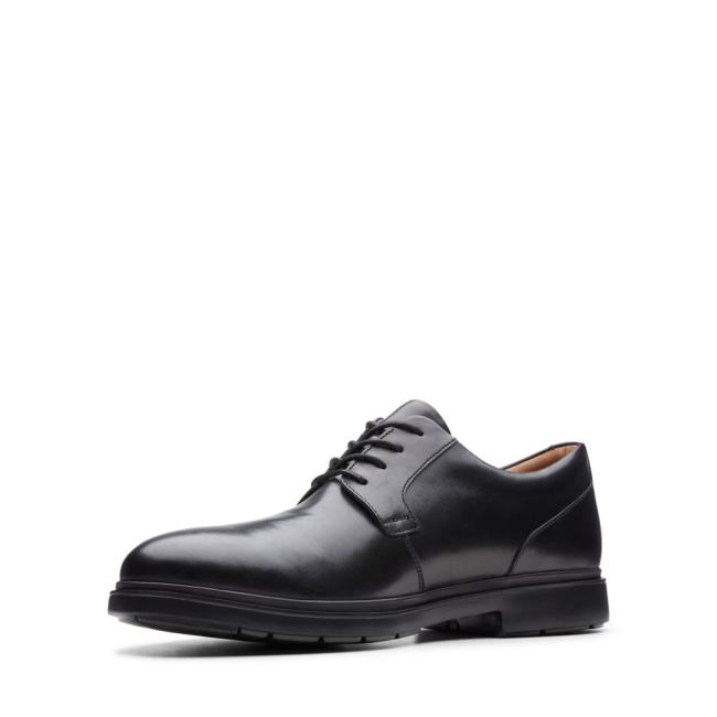 Czarne Buty Męskie Clarks Un Tailor Tie Czarne | CLK951SCN