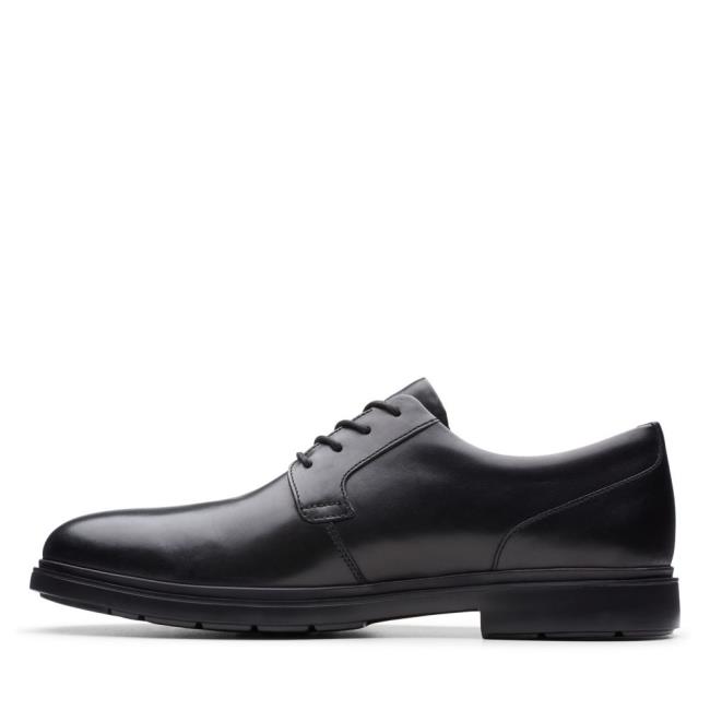 Czarne Buty Męskie Clarks Un Tailor Tie Czarne | CLK951SCN