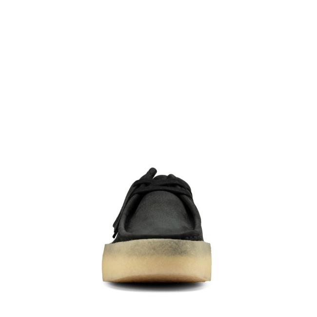 Czarne Buty Męskie Clarks Wallabee Cup Czarne | CLK824DJG