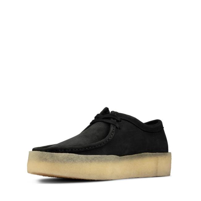 Czarne Buty Męskie Clarks Wallabee Cup Czarne | CLK824DJG