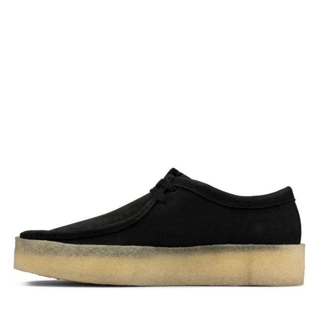 Czarne Buty Męskie Clarks Wallabee Cup Czarne | CLK824DJG