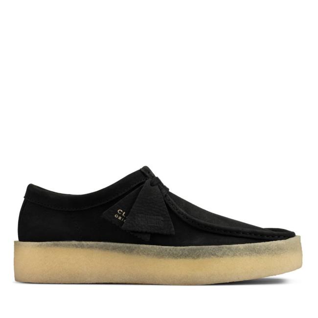 Czarne Buty Męskie Clarks Wallabee Cup Czarne | CLK824DJG