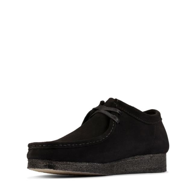 Czarne Buty Męskie Clarks Wallabee Czarne | CLK459YDI