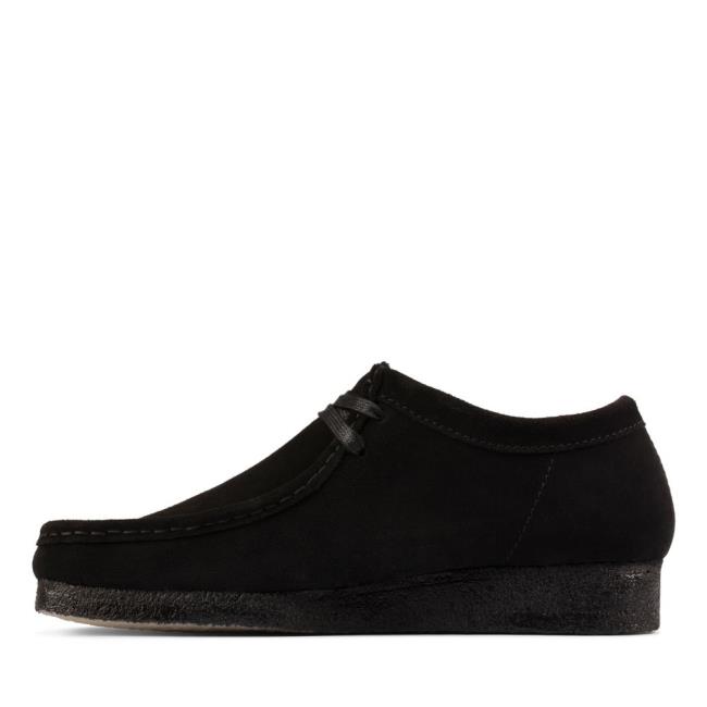 Czarne Buty Męskie Clarks Wallabee Czarne | CLK459YDI