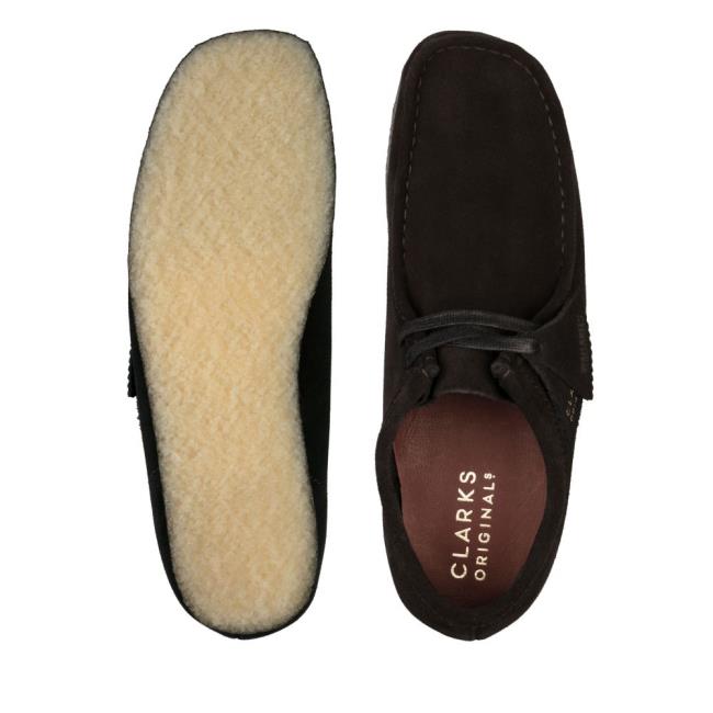 Czarne Buty Męskie Clarks Wallabee Czarne | CLK459YDI