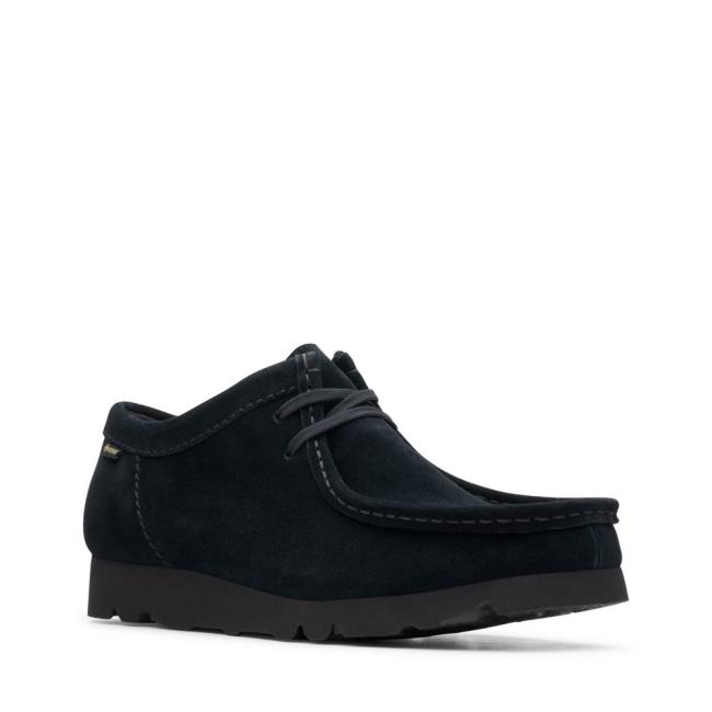 Czarne Buty Męskie Clarks Wallabee GORE-TEX Czarne | CLK128GRQ