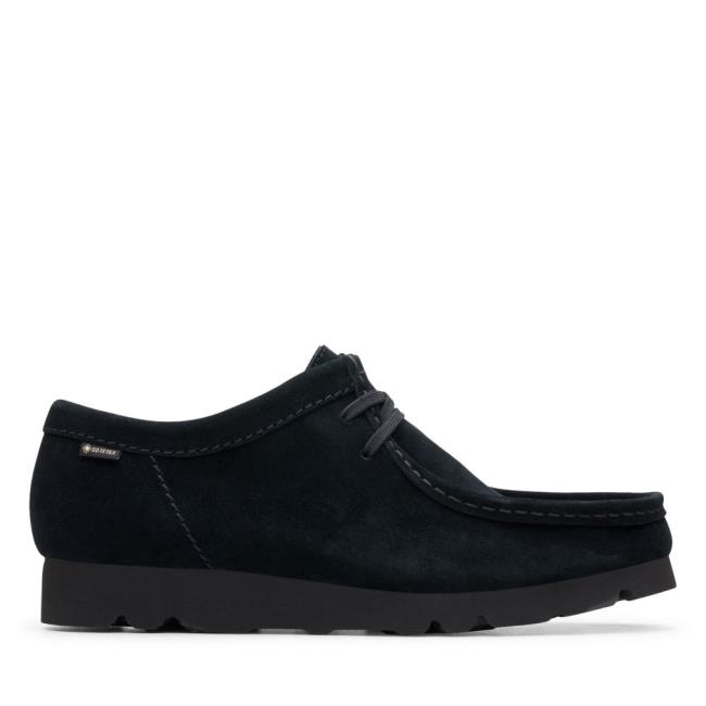 Czarne Buty Męskie Clarks Wallabee GORE-TEX Czarne | CLK128GRQ