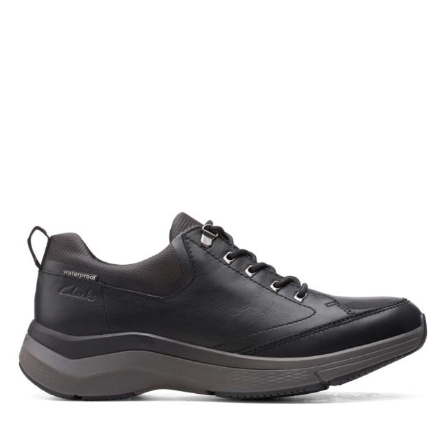 Czarne Buty Męskie Clarks Wave 2.0 Vibe Czarne | CLK841QRM