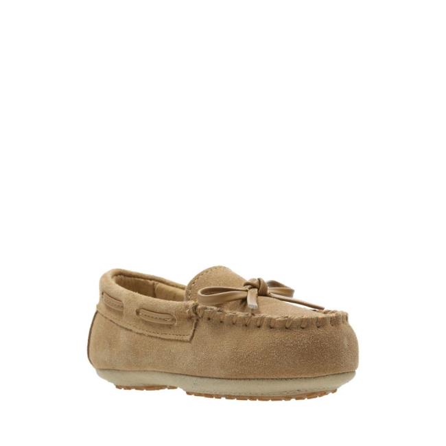 Kapcie Chłopięce Clarks Crackling Flo Brązowe | CLK056JXP