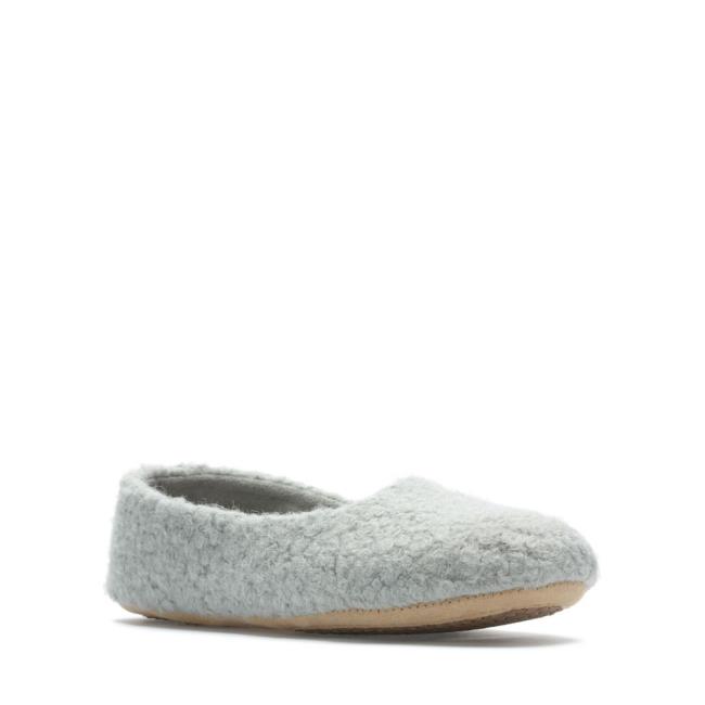 Kapcie Damskie Clarks Cozily Curl Szare | CLK237QFJ