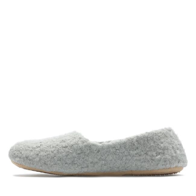 Kapcie Damskie Clarks Cozily Curl Szare | CLK237QFJ