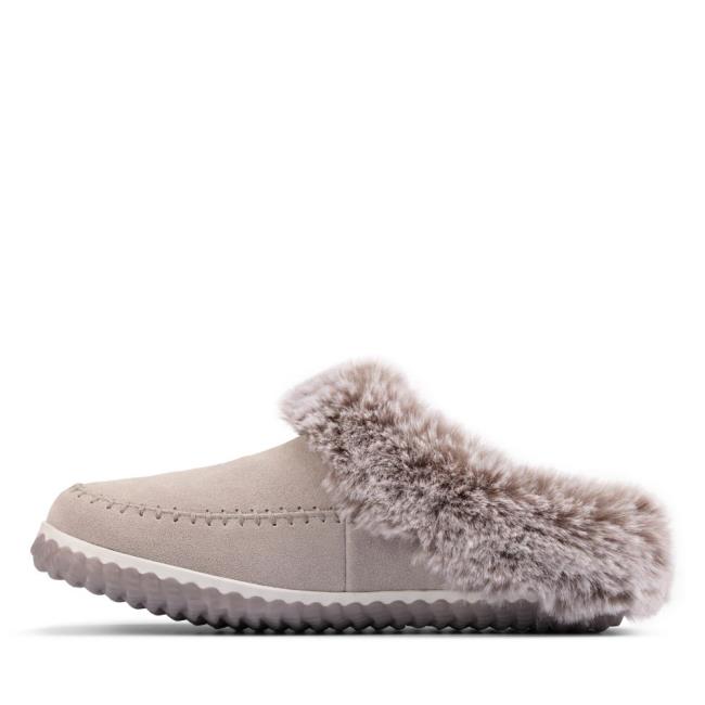 Kapcie Damskie Clarks Home 2 Soft Szare | CLK176QBA