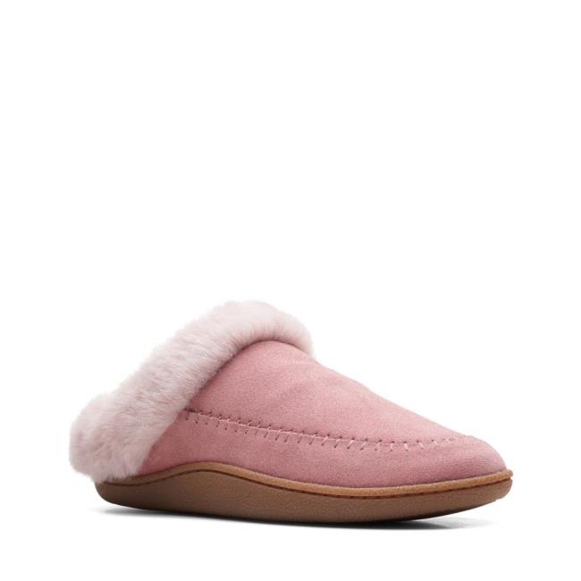 Kapcie Damskie Clarks Pilton Home Różowe | CLK562FJH