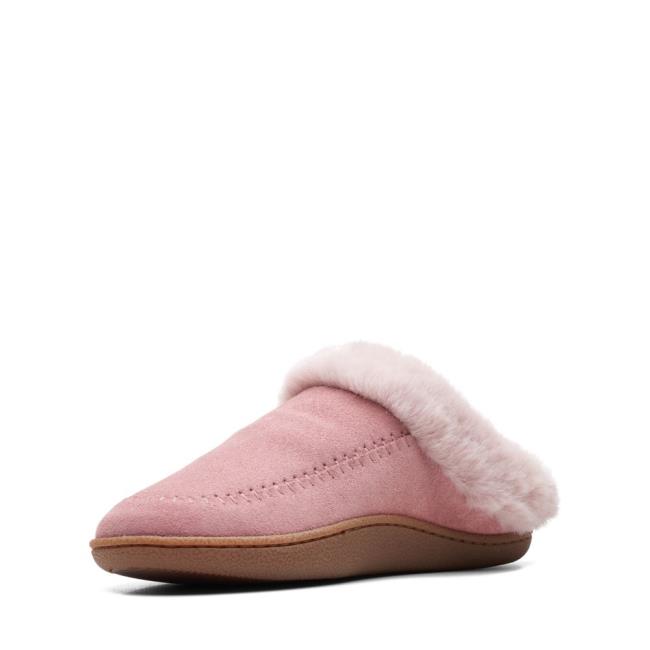 Kapcie Damskie Clarks Pilton Home Różowe | CLK562FJH