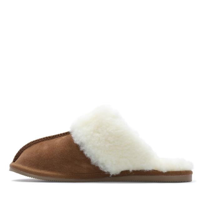 Kapcie Damskie Clarks Warm Lux Brązowe | CLK957ICF