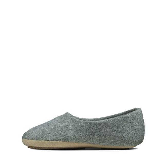 Kapcie Dziewczynka Clarks Cozily Soft Głęboka Szare | CLK847UHA