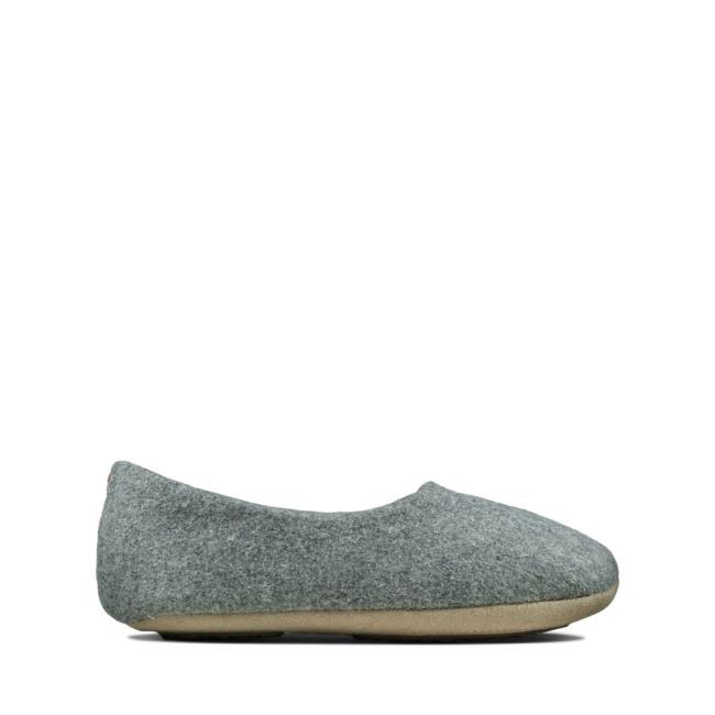 Kapcie Dziewczynka Clarks Cozily Soft Głęboka Szare | CLK847UHA