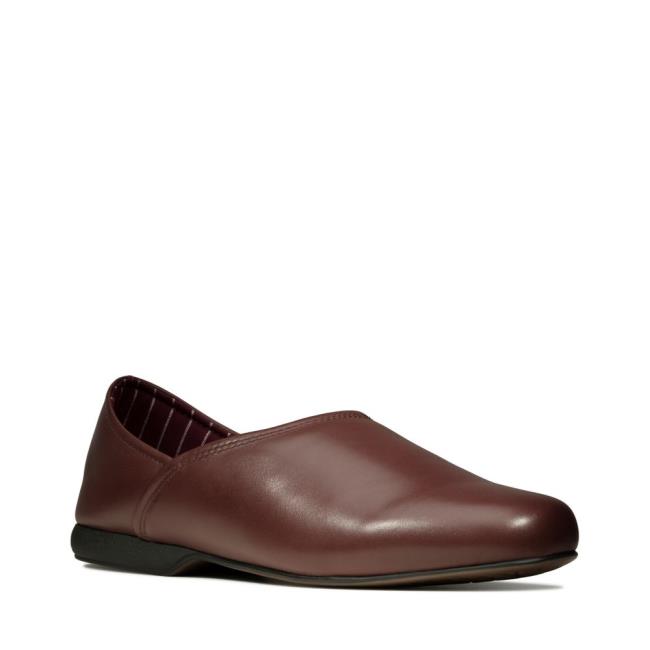 Kapcie Męskie Clarks Harston Elite Bordowe | CLK612PIV