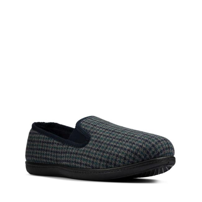 Kapcie Męskie Clarks King Twin Niebieskie | CLK536UDC