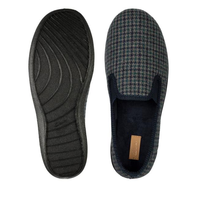 Kapcie Męskie Clarks King Twin Niebieskie | CLK536UDC