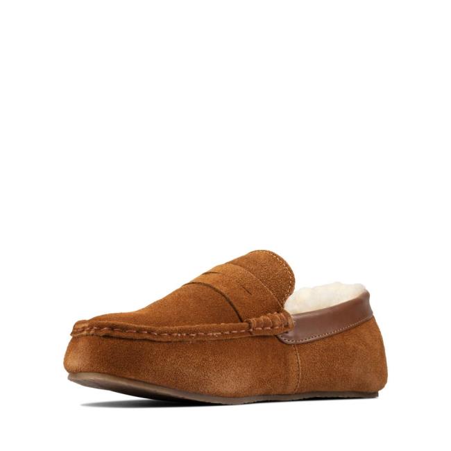 Kapcie Męskie Clarks Kite Warm Ciemny Brązowe | CLK147ZTA