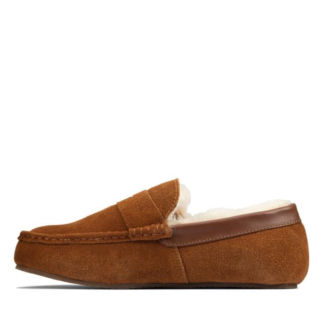 Kapcie Męskie Clarks Kite Warm Ciemny Brązowe | CLK147ZTA