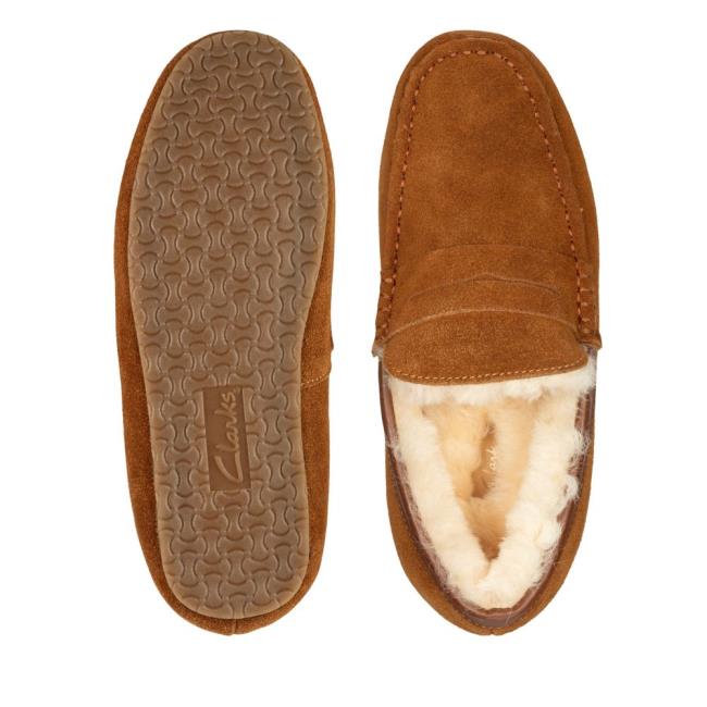 Kapcie Męskie Clarks Kite Warm Ciemny Brązowe | CLK147ZTA