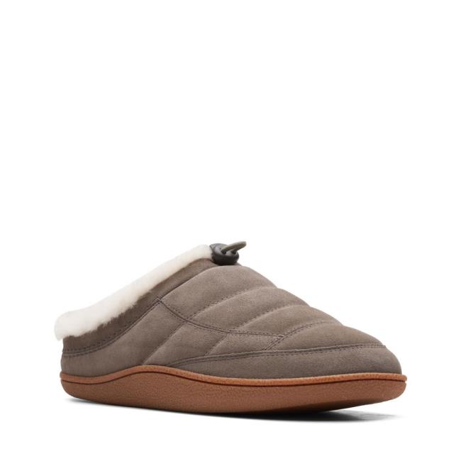 Kapcie Męskie Clarks Pilton Mule Szare | CLK147RND