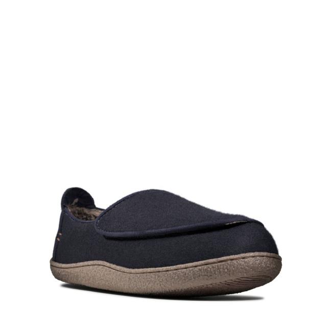 Kapcie Męskie Clarks Relaxed Charm Granatowe | CLK274QIR