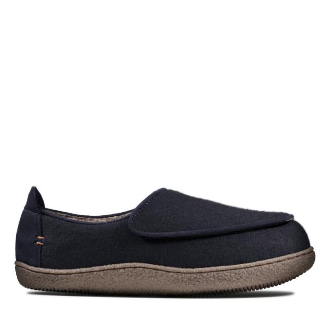 Kapcie Męskie Clarks Relaxed Charm Granatowe | CLK274QIR